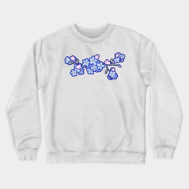 Forget Me Not Bunnies Crewneck Sweatshirt by veraphina